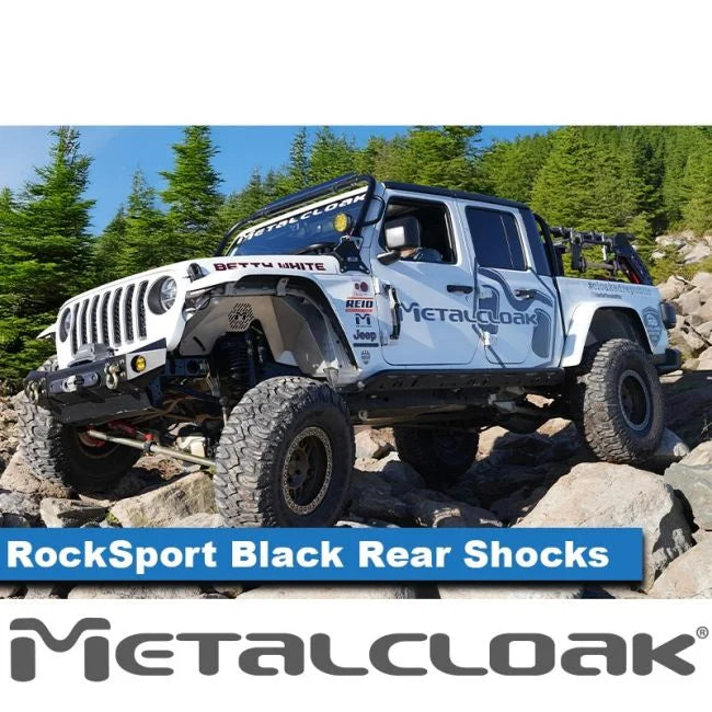 RockSport BLACK, 4.5"/5.5" JT Gladiator Adjustable Reservoir Shocks, Rear, Pair