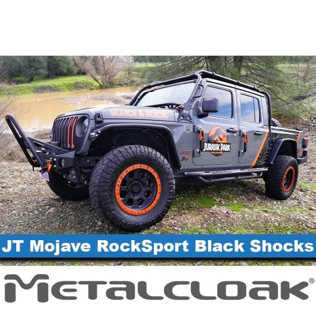 RockSport BLACK, 2.5"/3.5" JT Gladiator Mojave Adjustable Reservoir Shocks, Front, Pair