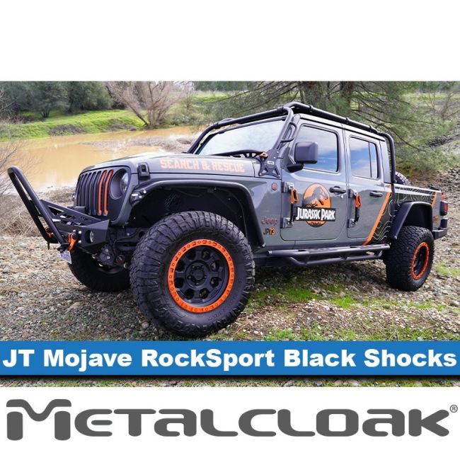 RockSport BLACK, 4.5"/5.5" JT Gladiator Mojave Reservoir Shocks, Front, Pair