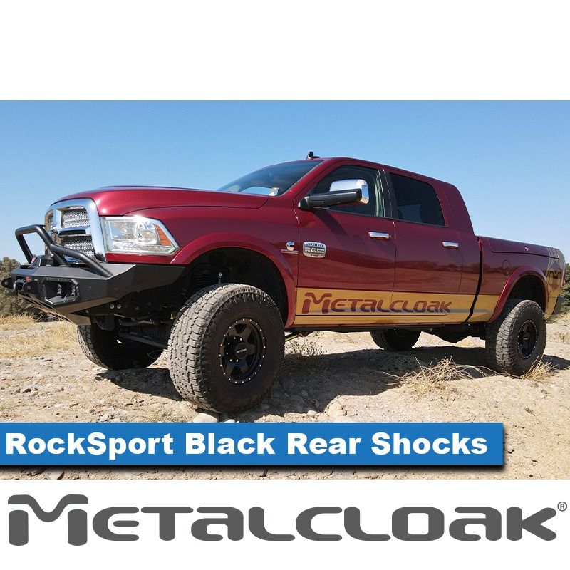RockSport BLACK, 4.5" Ram 2500 Adjustable Reservoir Shocks, Rear, Pair, 2014 - Current