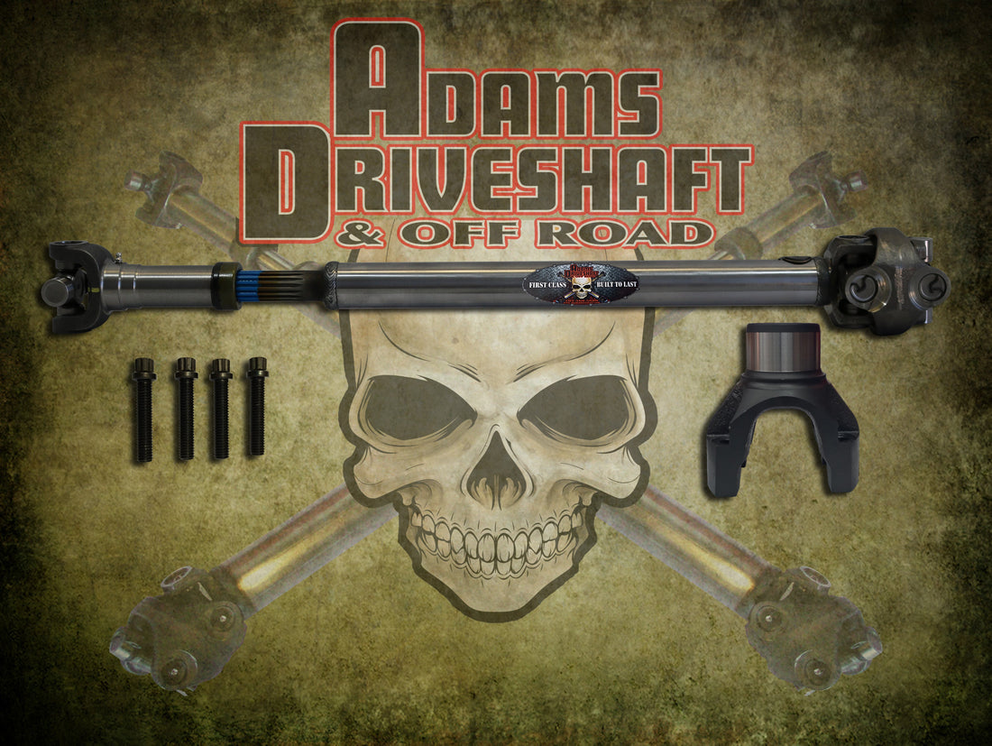 ADAMS DRIVESHAFT JL FRONT 1350 CV DRIVESHAFT WITH A DANA 60 [EXTREME DUTY SERIES]