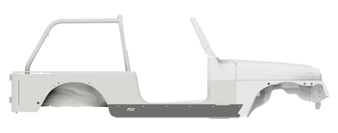 Full Length Rock Guards w/ step for 04-06 Jeep LJ