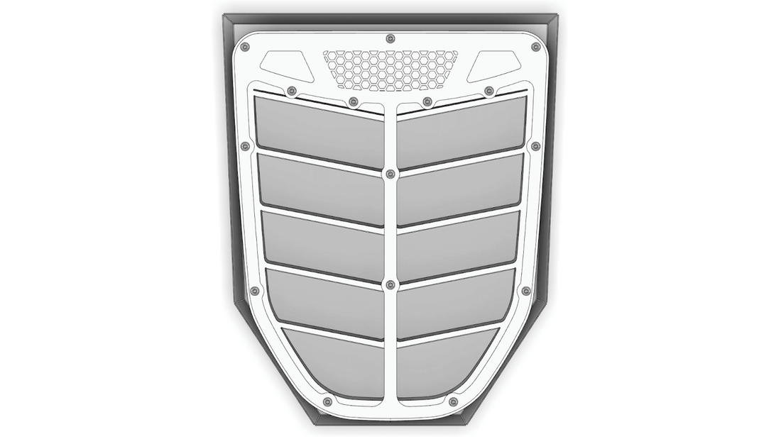 Motobilt Center Hood Vent: Rock Monster USA JK Hood Compatible