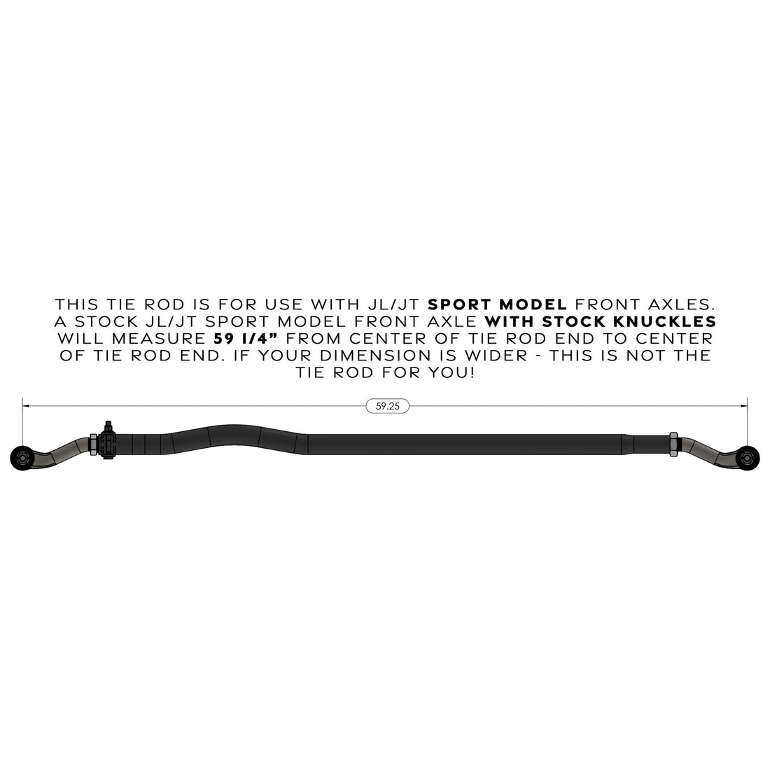 RJ-442101-103 - JL/JT Currectlync Tie Rod (Sport/Sahara w/ High Steer Only)