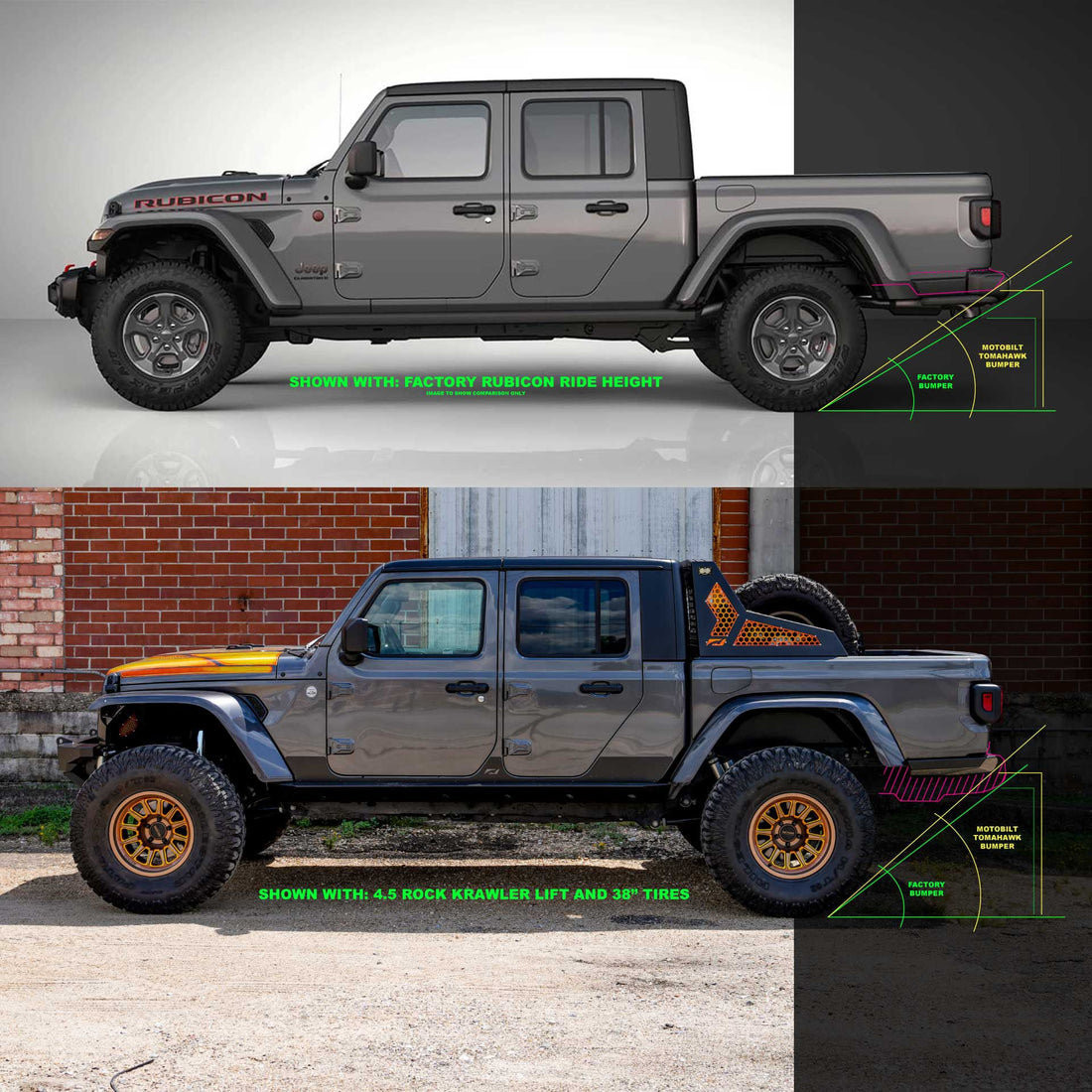 Tomahawk High Clearance Rear Bumper for Jeep JT