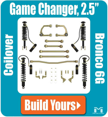 Bronco 6G 2.5"- 4" Game-Changer Suspension & Lift Kit, RockSport BLACK Edition